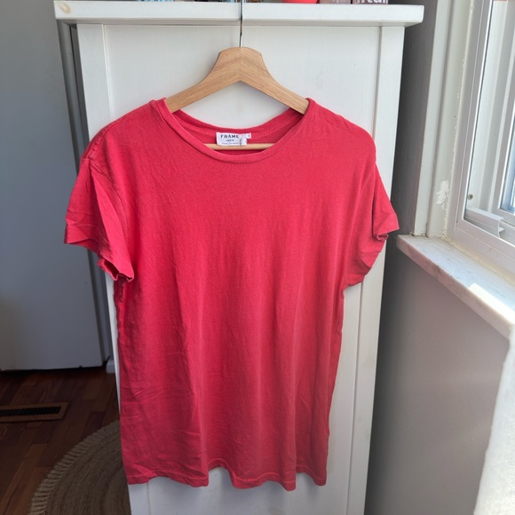 Frame Demin 100% Cotton Faded Summer Red Worn In T-Shirt. Small. - Picture 2 of 8